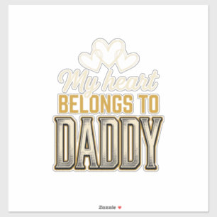 Mein Herz gehört Daddy Vintage-Typografie-Shirt Aufkleber