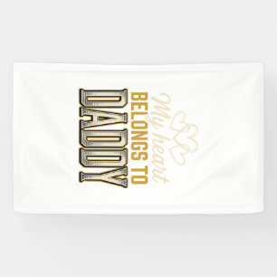 Mein Herz gehört Daddy Vintage-Typografie-Shirt Banner