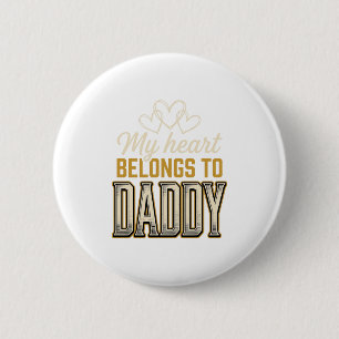 Mein Herz gehört Daddy Vintage-Typografie-Shirt Button
