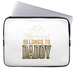 Mein Herz gehört Daddy Vintage-Typografie-Shirt Laptopschutzhülle