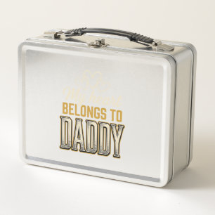 Mein Herz gehört Daddy Vintage-Typografie-Shirt Metall Brotdose