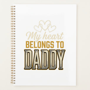 Mein Herz gehört Daddy Vintage-Typografie-Shirt Planer