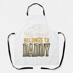 Mein Herz gehört Daddy Vintage-Typografie-Shirt Schürze