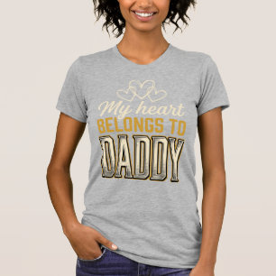 Mein Herz gehört Daddy Vintage-Typografie-Shirt T-Shirt
