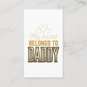 Mein Herz gehört Daddy Vintage-Typografie-Shirt Visitenkarte