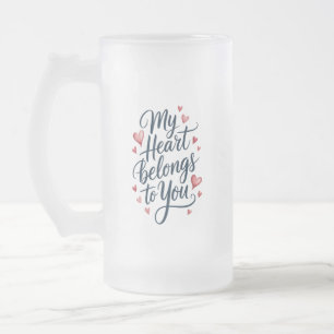 Mein Herz gehört dir Mattglas Bierglas