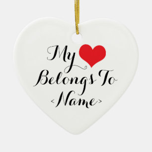 Mein Herz gehört dir<Name> Keramikornament