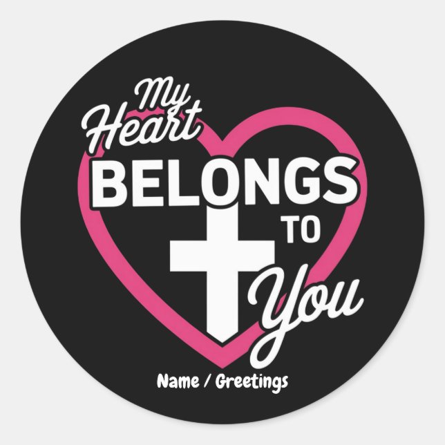 Mein Herz gehört dir Niedliches Geschenk für Paare Runder Aufkleber (Vorderseite)