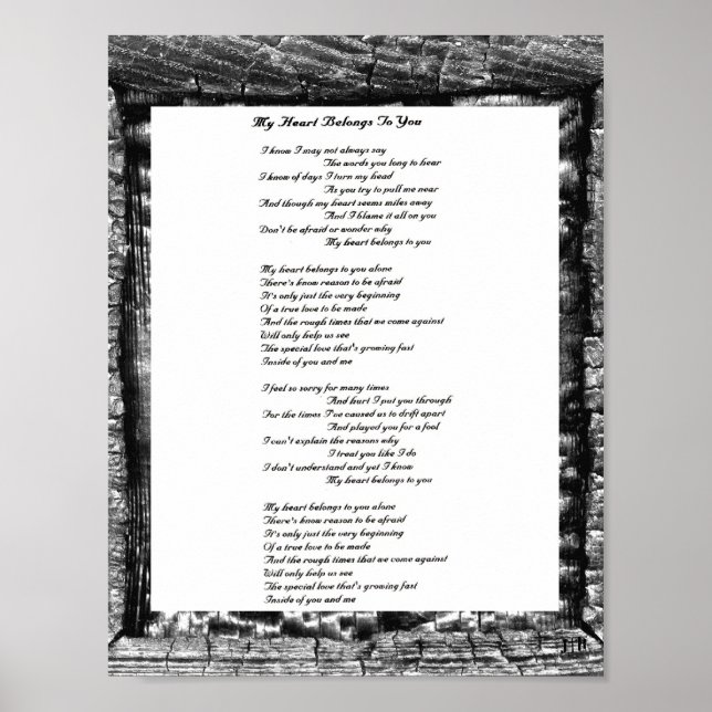 Mein Herz gehört dir Poster (Vorne)