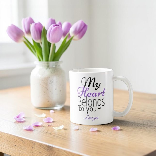 Mein Herz gehört Dir Romantisch Personalisiert Kaffeetasse (Von Creator hochgeladen)