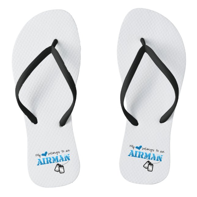 Mein Herz gehört einem Airman Flip Flops (Fußbett)