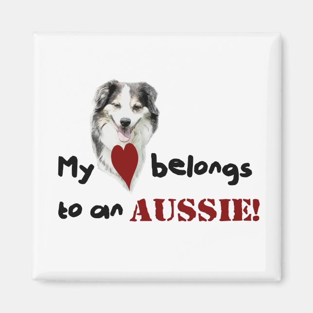 Mein Herz gehört einem Aussie! Magnet (Vorne)
