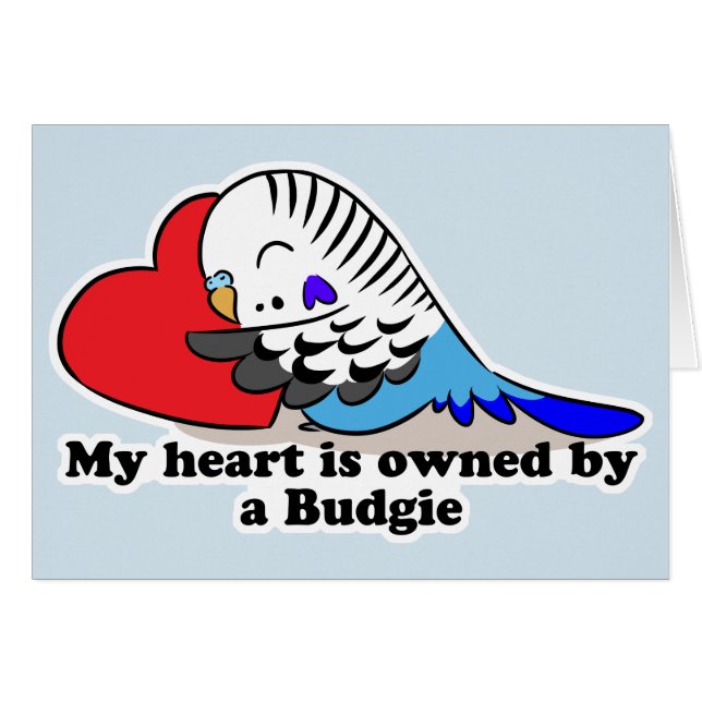 Mein Herz gehört einem blauen budgie (Vorderseite (Horizontal))