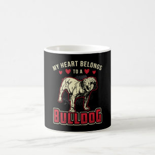 Mein Herz gehört einem Bulldogge Vintage Lustig Kaffeetasse