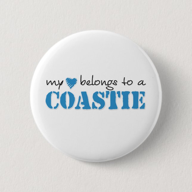 Mein Herz gehört einem Coastie Button (Vorderseite)