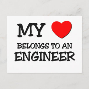 Mein Herz gehört einem ENGINEER Postkarte