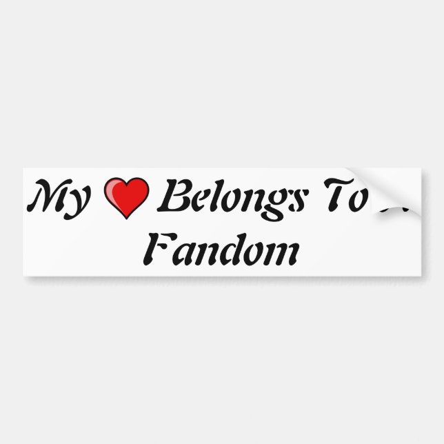 Mein Herz gehört einem Fandom Autoaufkleber (Vorne)