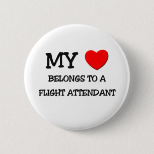 Mein Herz gehört einem FLUGBEGLEITER Button