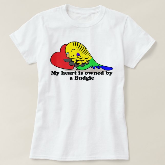 Mein Herz gehört einem grünen budgie T-Shirt (Design vorne)