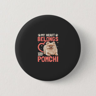 Mein Herz gehört einem Pomchi Button