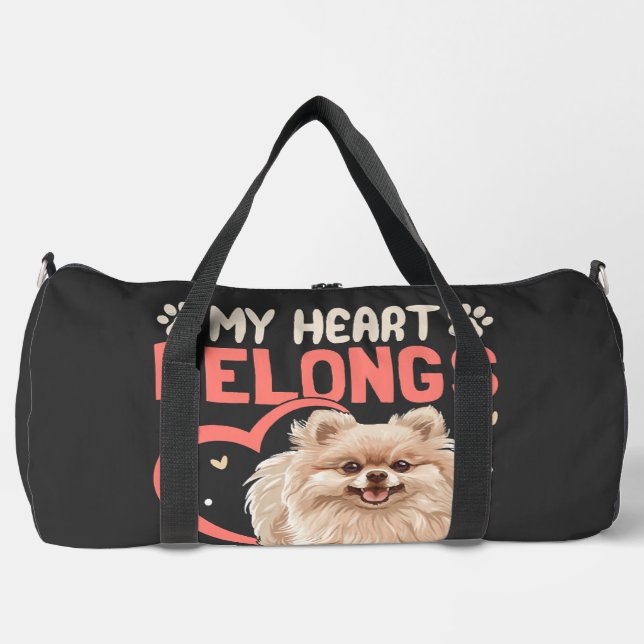 Mein Herz gehört einem Pomchi Duffle Bag (Vorderseite)