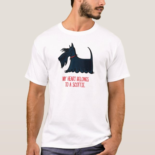 Mein Herz gehört einem Scottie. T-Shirt (Vorderseite)