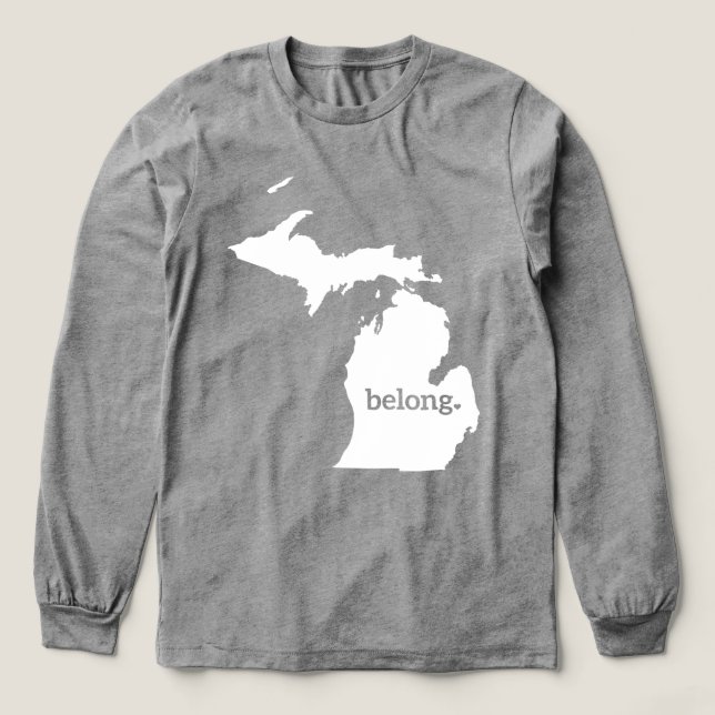 Mein Herz gehört in Michigan-Staatsstolz Tri-Blend Shirt (Design Vorderseite)