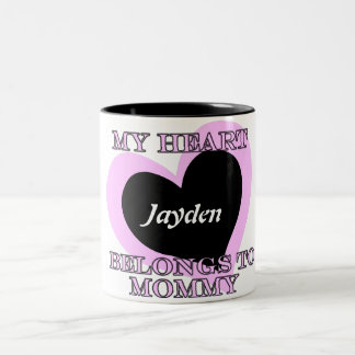 Mein Herz gehört Mama-Kaffeetasse Zweifarbige Tasse