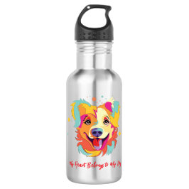 Mein Herz gehört meinem Haustier Edelstahlflasche