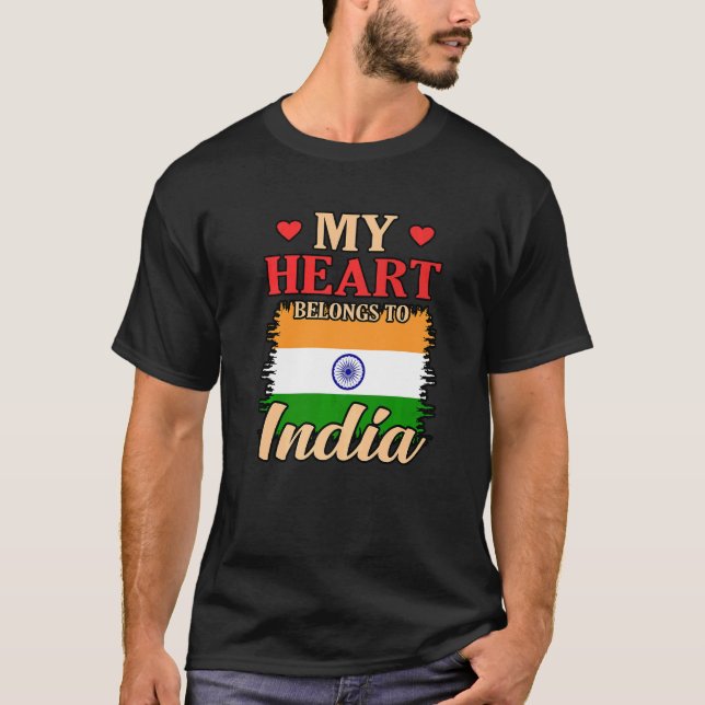 Mein Herz gehört nach Indien T-Shirt (Vorderseite)