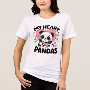 Mein Herz gehört Pandas Süßer Panda-Liebhaber Tier Tri-Blend Shirt