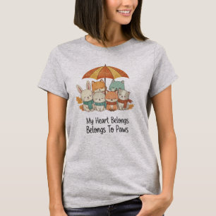 Mein Herz gehört Pfoten Süßes Tier T-Shirt