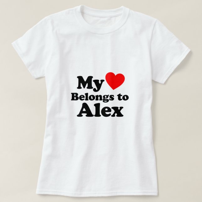 Mein Herz gehört zu Alex T-Shirt (Design vorne)