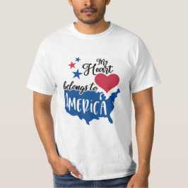 Mein Herz gehört zu Amerika Patriotic T-Shirt