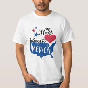 Mein Herz gehört zu Amerika Patriotic T-Shirt