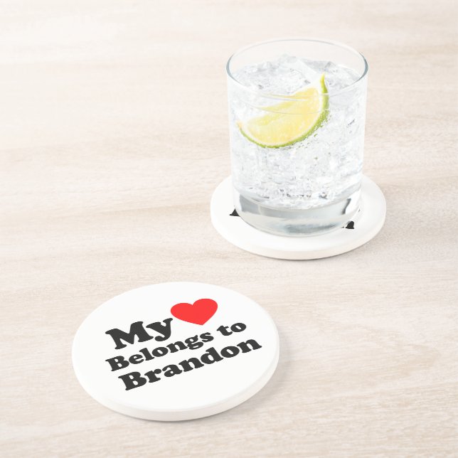 Mein Herz gehört zu Brandon Getränkeuntersetzer (Seite)