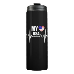 Mein Herz gehört zu den USA am 4. Juli Thermosbecher