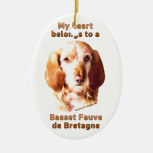 Mein Herz gehört zu einem Basset Fauve de Bretagn Keramik Ornament
