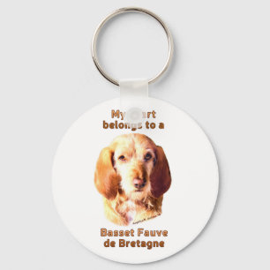 Mein Herz gehört zu einem Basset Fauve de Bretagn Schlüsselanhänger