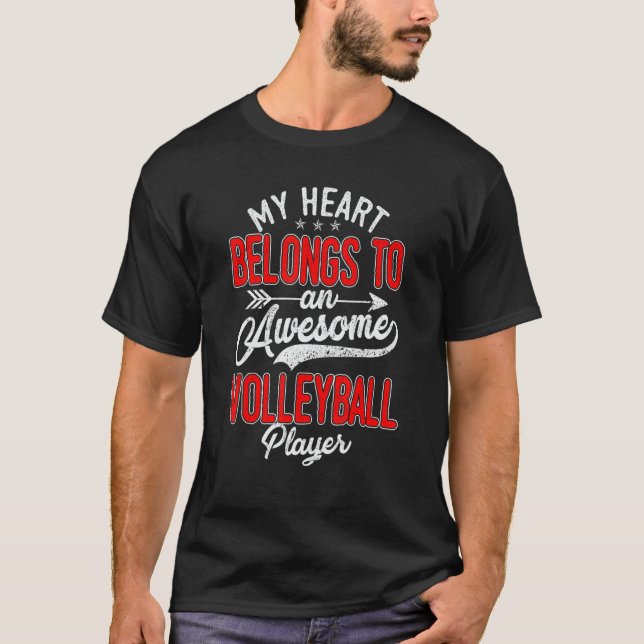 Mein Herz gehört zu einem Phantastischen Volleybal T-Shirt (Vorderseite)