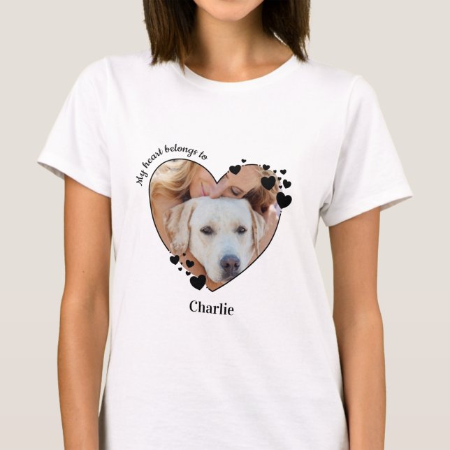 Mein Herz gehört zu Hund Lover Pet Foto T - Shirt (Von Creator hochgeladen)