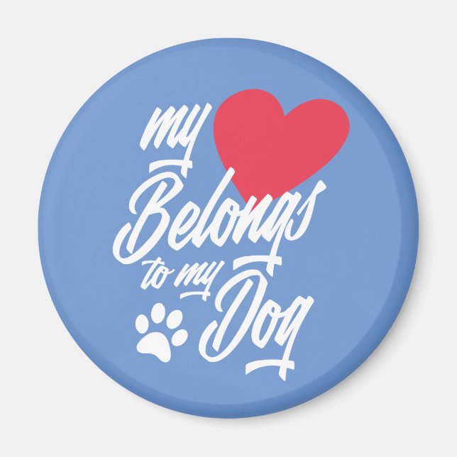 Mein Herz gehört zu meinem Hund Valentine | Magnet (Vorne)