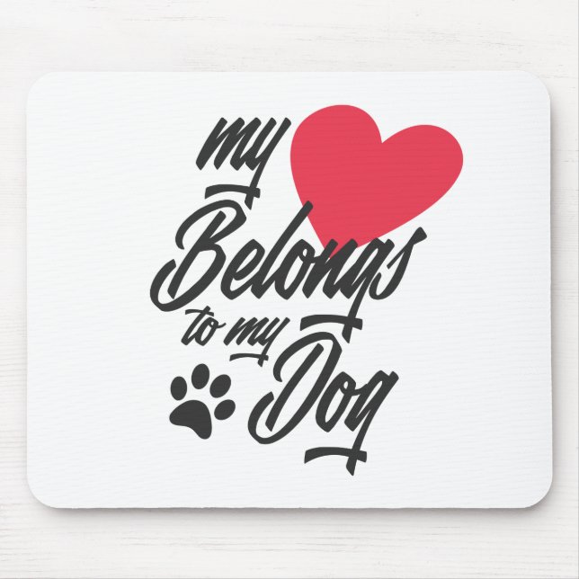 Mein Herz gehört zu meinem Hund Valentine | Mousep Mousepad (Vorne)