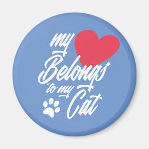 Mein Herz gehört zu meiner Katze Valentine Magne Magnet