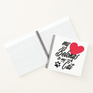 Mein Herz gehört zu meiner Katze Valentine   Noteb Notizbuch