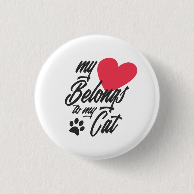 Mein Herz gehört zu meiner Katze Valentine | Schal Button (Vorderseite)