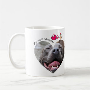 Mein Herz gehört zu Pitbull Hundin-Foto Kaffeetasse
