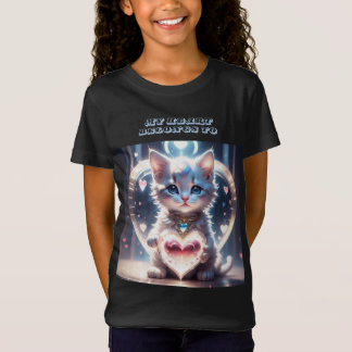 Mein Herz gehört zum Foto Cat Lover T-Shirt
