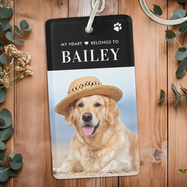 Mein Herz gehört zum Foto von Hunden Schlüsselanhänger (Von Creator hochgeladen)