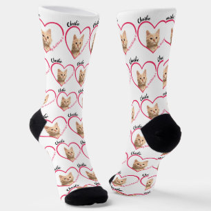 Mein Herz gehört zum Personalisierten Cat Foto & N Socken